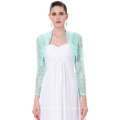 Stock Femmes Femmes à manches longues, Cropped Pale Turquoise Lace Shrug Bolero BP000049-3